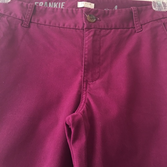 J. Crew Frankie Purple Pants Size 4 - Picture 3 of 7